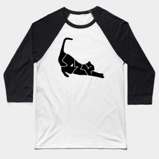 Lazy Cat - Black Typography Baseball T-Shirt